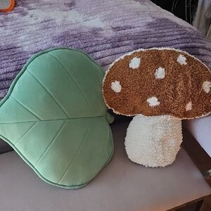 Leaf and Mushroom Shaped Cushions
